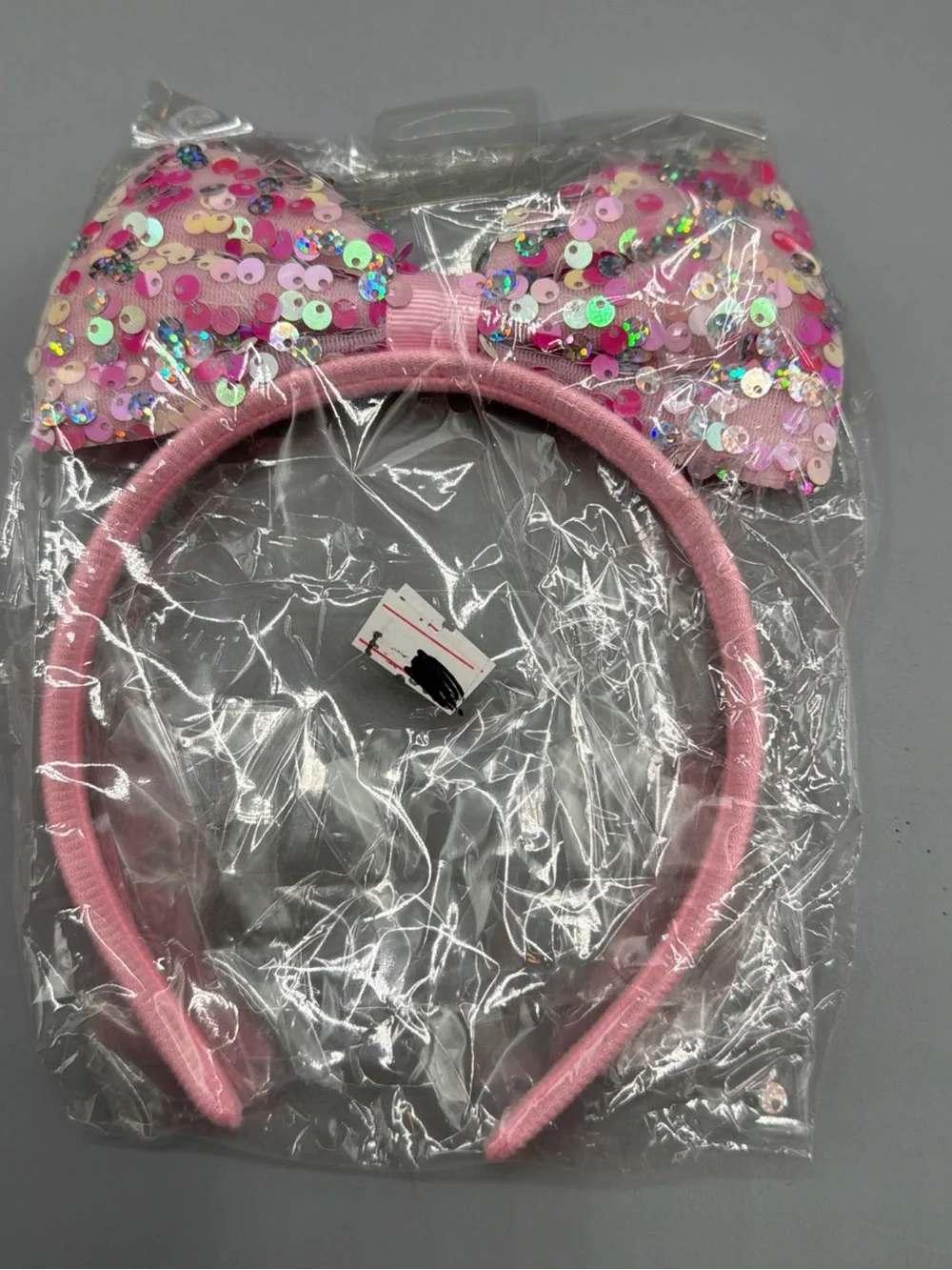 Pink Sequin Bow Headband
